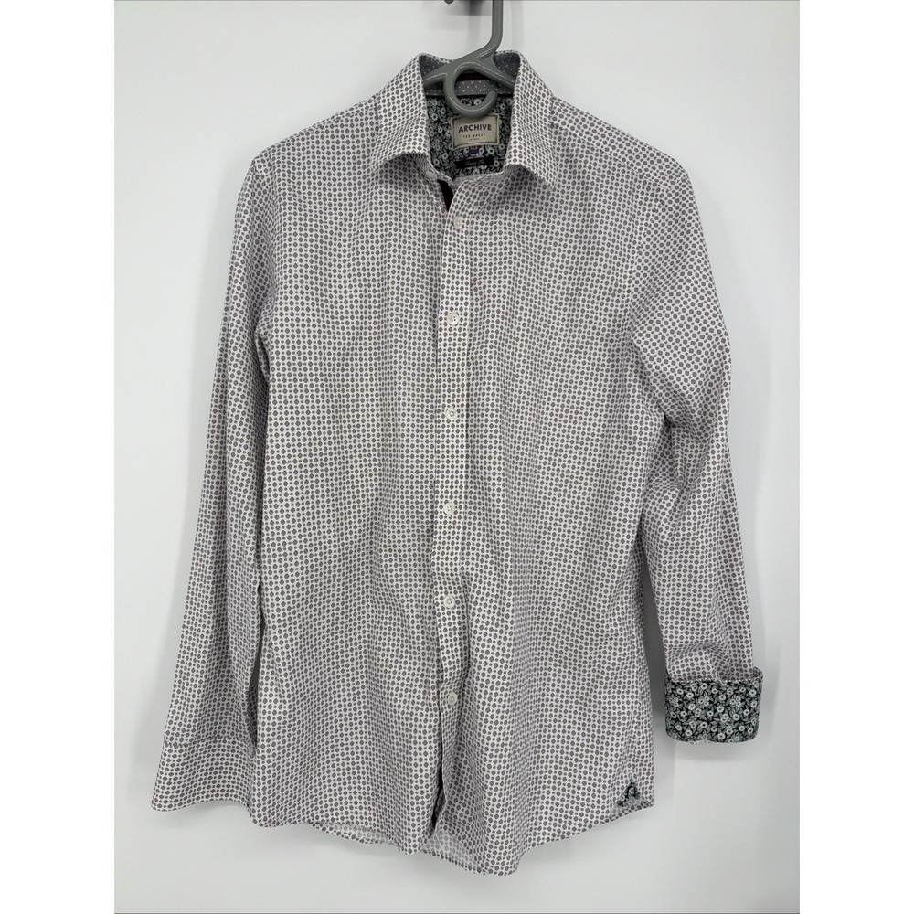 TED BAKER Archive Men's French Cuff Dress Button Up Shirt Size 15.5 Classic Fit